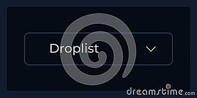 Inactive dropdown list UI element template Vector Illustration