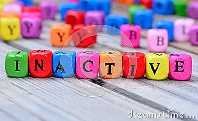 Inactive word on table Stock Photo