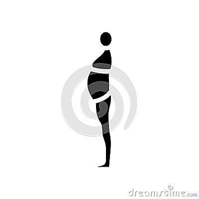 inactivity large stomach body type glyph icon vector illustration Vector Illustration