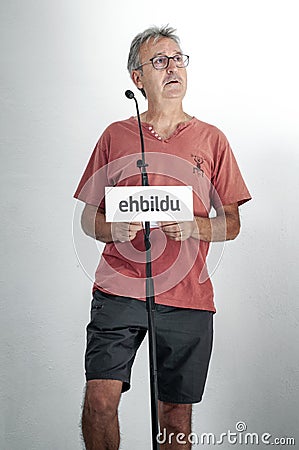 Inauguration of the new Headquarters of EH Bildu coalition of leftist Basque independence parties. Editorial Stock Photo