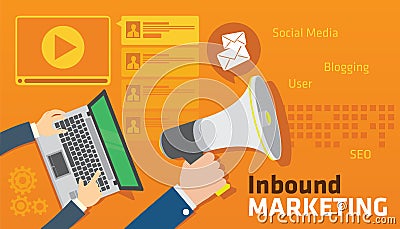 Inbound content blog marketing SEO Vector Illustration