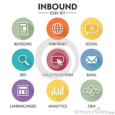 Inbound Marketing Icon Set Vector Illustration