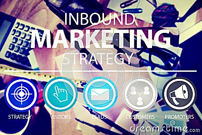 Inbound Marketing Strategy Commerce Solution Concept Stock Photo