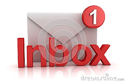 Inbox Concept with Envelope Stock Photo
