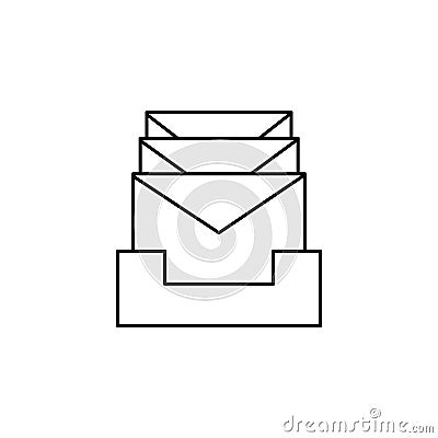 Inbox, email, messages icon. Simple line, outline vector of information transfer icons for ui and ux, website or mobile Stock Photo