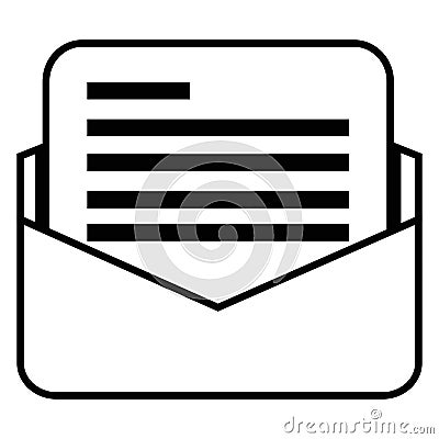 Inbox icon. File document icon. Simple Stroked document icon Stock Photo