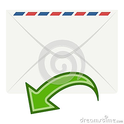 Inbox Mail Email Flat Icon Isolated on White Vector Illustration