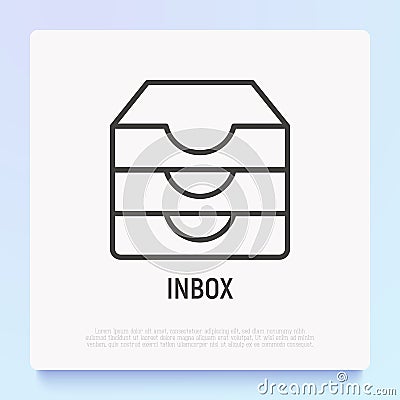 Inbox message thin line icon. Modern vector illustration of web communication Vector Illustration