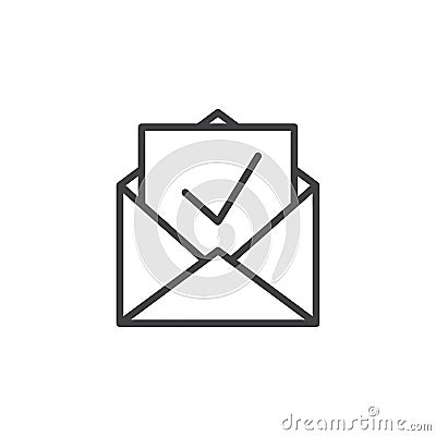 Inbox, receive mail line icon Vector Illustration