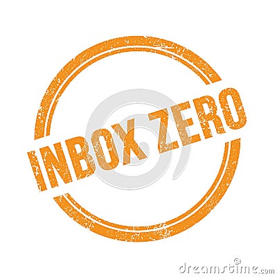 INBOX ZERO text written on orange grungy round stamp Stock Photo