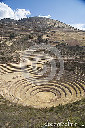 Inca agricultural terraces at Moray Stock Photo