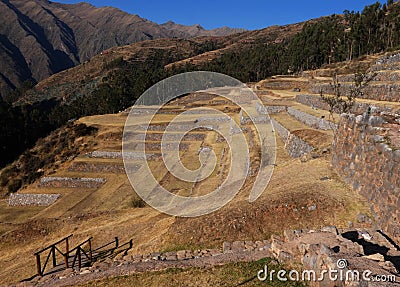Inca Andenes in Chincheros Stock Photo