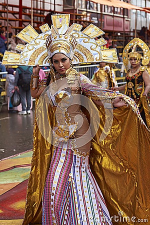 Inca Dancer at the Oruro Carnival in Bolivia Editorial Stock Photo