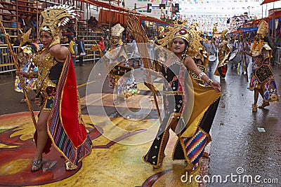 Inca Dancers at the Oruro Carnival in Bolivia Editorial Stock Photo