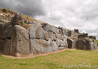 Inca fortress of Sacsayhuaman Stock Photo