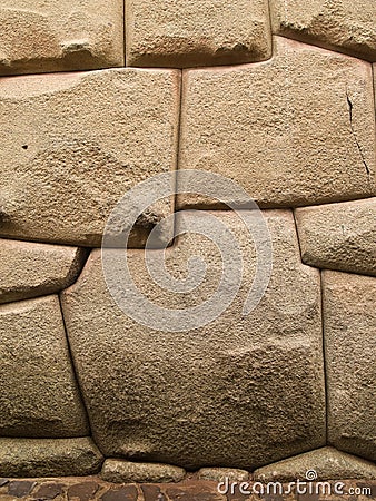 Inca stone wall Stock Photo