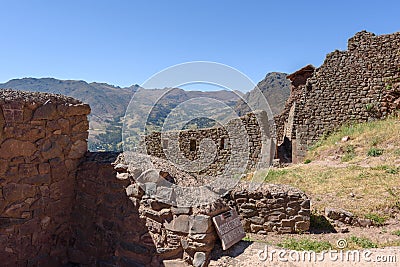 Incan Ruins at Pisac, Peru Editorial Stock Photo