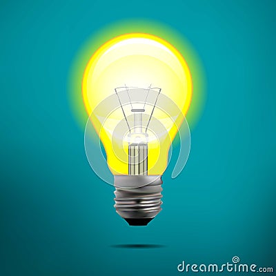 Incandescent electric lamp in vector format Vector Illustration