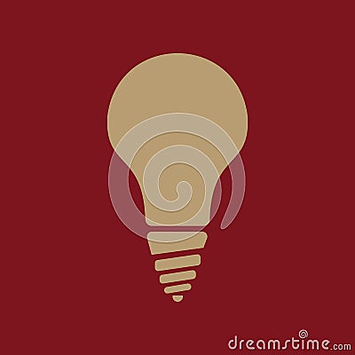 The incandescent lamp icon. Lamp and bulb, lightbulb, filament lamp, glow-lamp, light bulb symbol.UI. Web. Logo. Sign Vector Illustration