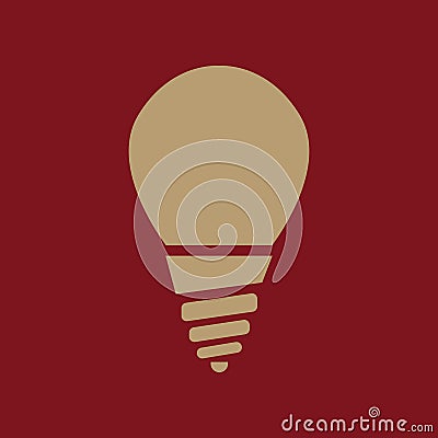 The incandescent lamp icon. Lamp and bulb, lightbulb, filament lamp, glow-lamp, light bulb symbol.UI. Web. Logo. Sign Vector Illustration