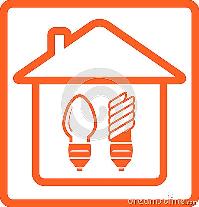 Incandescent and mercury lamp in home Vector Illustration