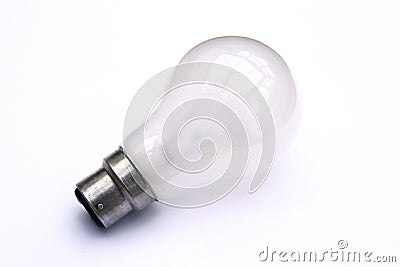 Incandescent tungsten pearl B22 bayonet fitting light bulb on white Stock Photo