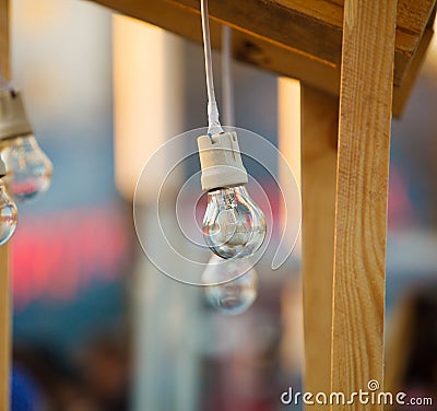 Incandescent on the wires Stock Photo