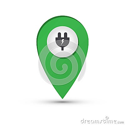 Symbol of charging station for electric cars Stock Photo