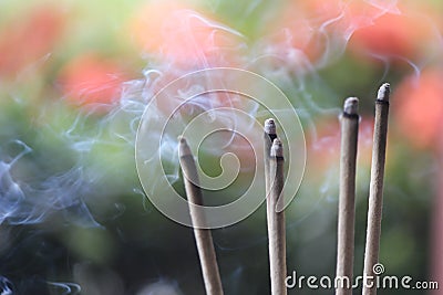 Incense burning Stock Photo