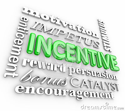 Incentive 3d Word Background Motivation Rewards Encouragement Stock Photo