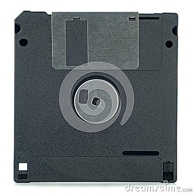 A 3.5 inch computer floppy disc viewed from the back Stock Photo