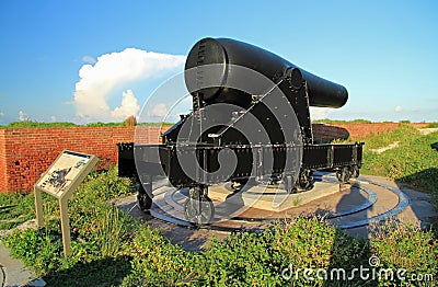Fort Jefferson 15 Inch Rodman Artillery Piece Stock Photo