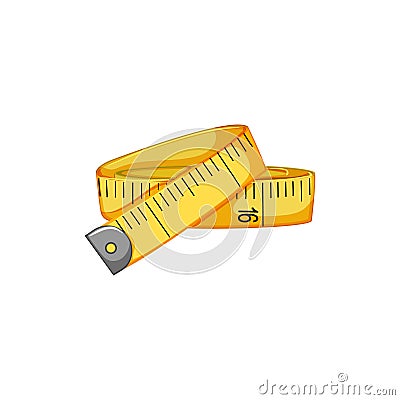 inch yellow measuring tape cartoon vector illustration Cartoon Illustration