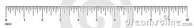 Ruler inch measurement numbers vector scale Vector Illustration