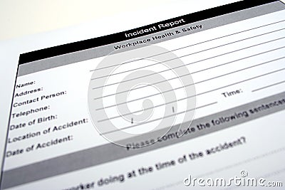 Incident report Stock Photo