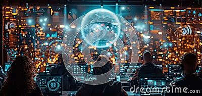 incident response and cybersecurity operations. security teams coordinating response efforts during a cyber attack Stock Photo