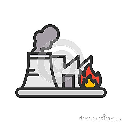 Incinerator Icon Image. Vector Illustration