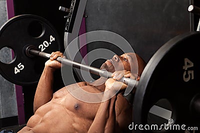 Incline Bench Pressing Stock Photo