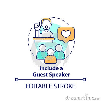 Include guest speaker concept icon Vector Illustration