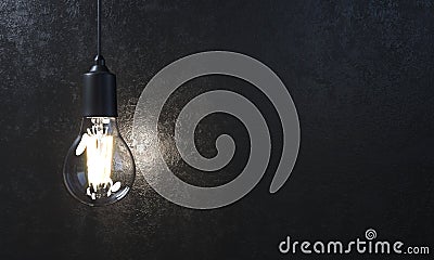 The included electric lamp on the background of the wall Stock Photo