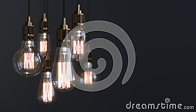 The included electric lamp on the background of the wall Stock Photo