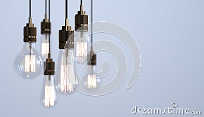 The included electric lamp on the background of the wall Stock Photo