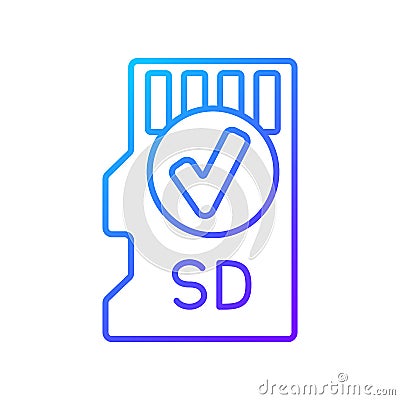 Includes memory card gradient linear vector manual label icon Vector Illustration