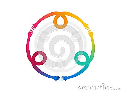 Inclusion and diversity culture equity logo. People hold hands with gender equality icon. Inclusion infographic. Vector Vector Illustration