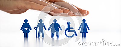 Inclusion And Equality Concept. Protect Diversity Stock Photo