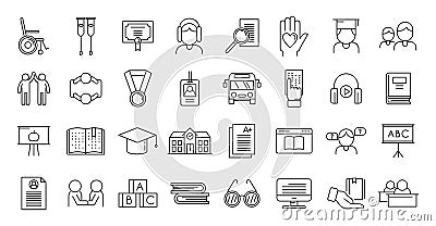 Inclusive education icon, outline style Vector Illustration