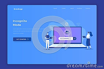 Incognito browsing illustration concept Vector Illustration