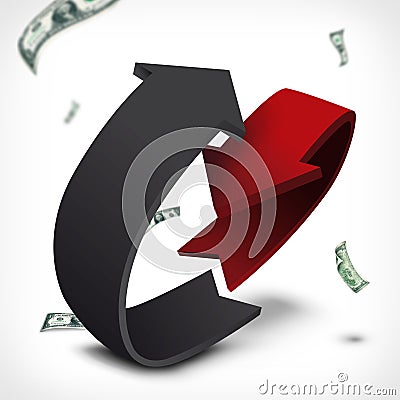 Income expense abstract round graph Stock Photo
