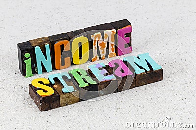 Income investment money stream business finance profit center Stock Photo