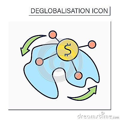 Income redistribution color icon Vector Illustration